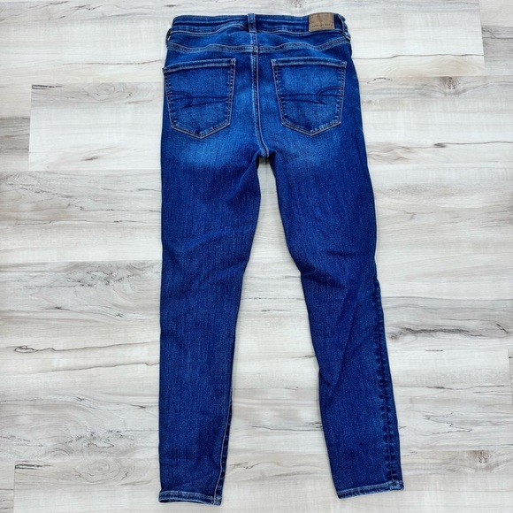 American Eagle Super High Rise Jegging-Size 8 Short Blue wash Skinny Jeans - Picture 6 of 7